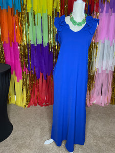 Royal Sleeveless Maxi Dress