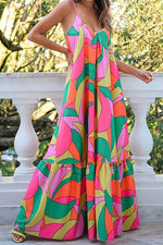 Load image into Gallery viewer, Retro Mix Print Maxi Dress
