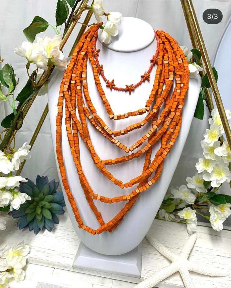 Multi Wooden Strand Necklace