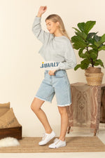 Load image into Gallery viewer, High Rise Bermuda Denim Shorts
