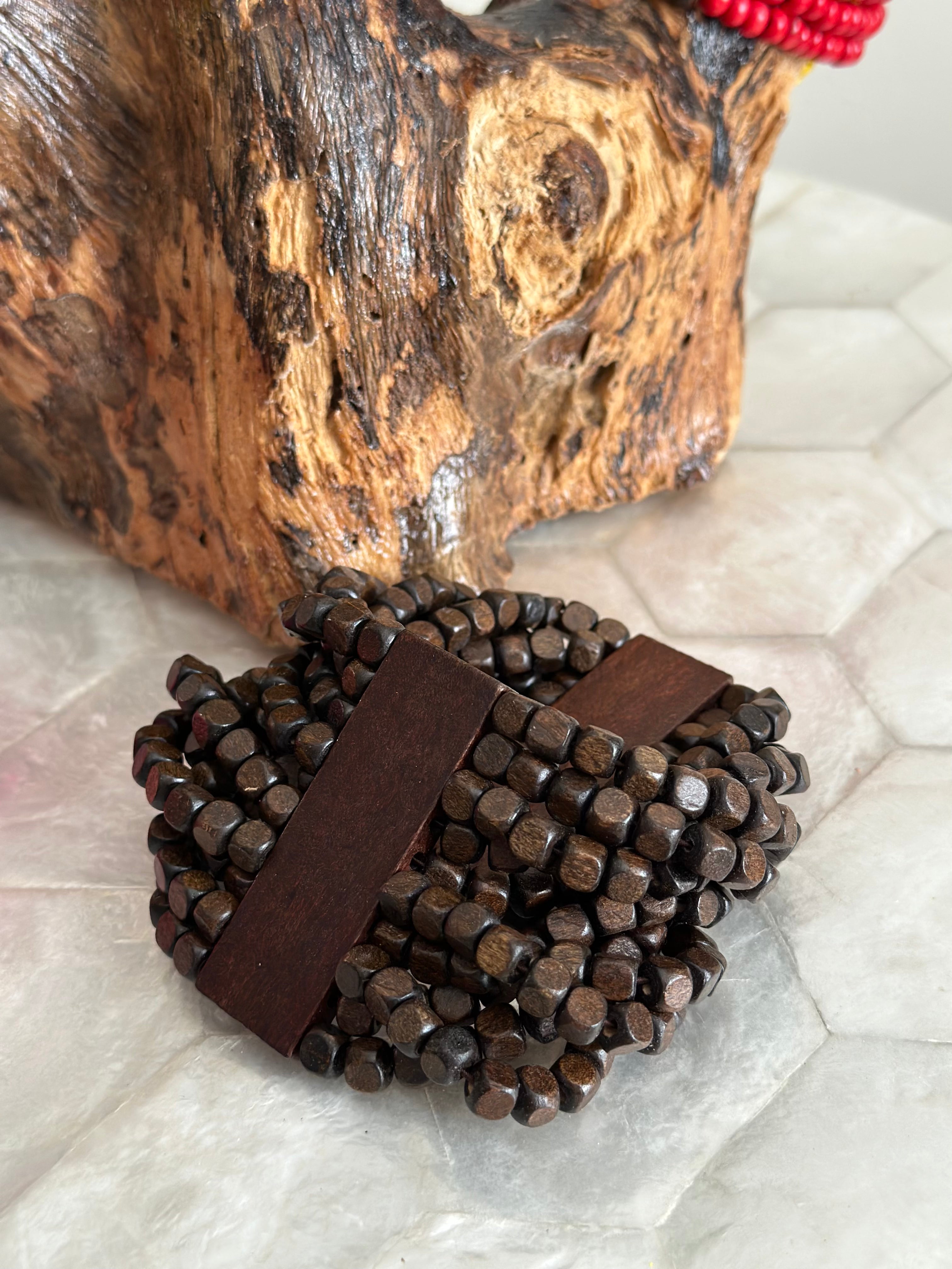 Wood Bead Decor Bangle