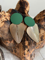 Load image into Gallery viewer, Green Leaves Earrings
