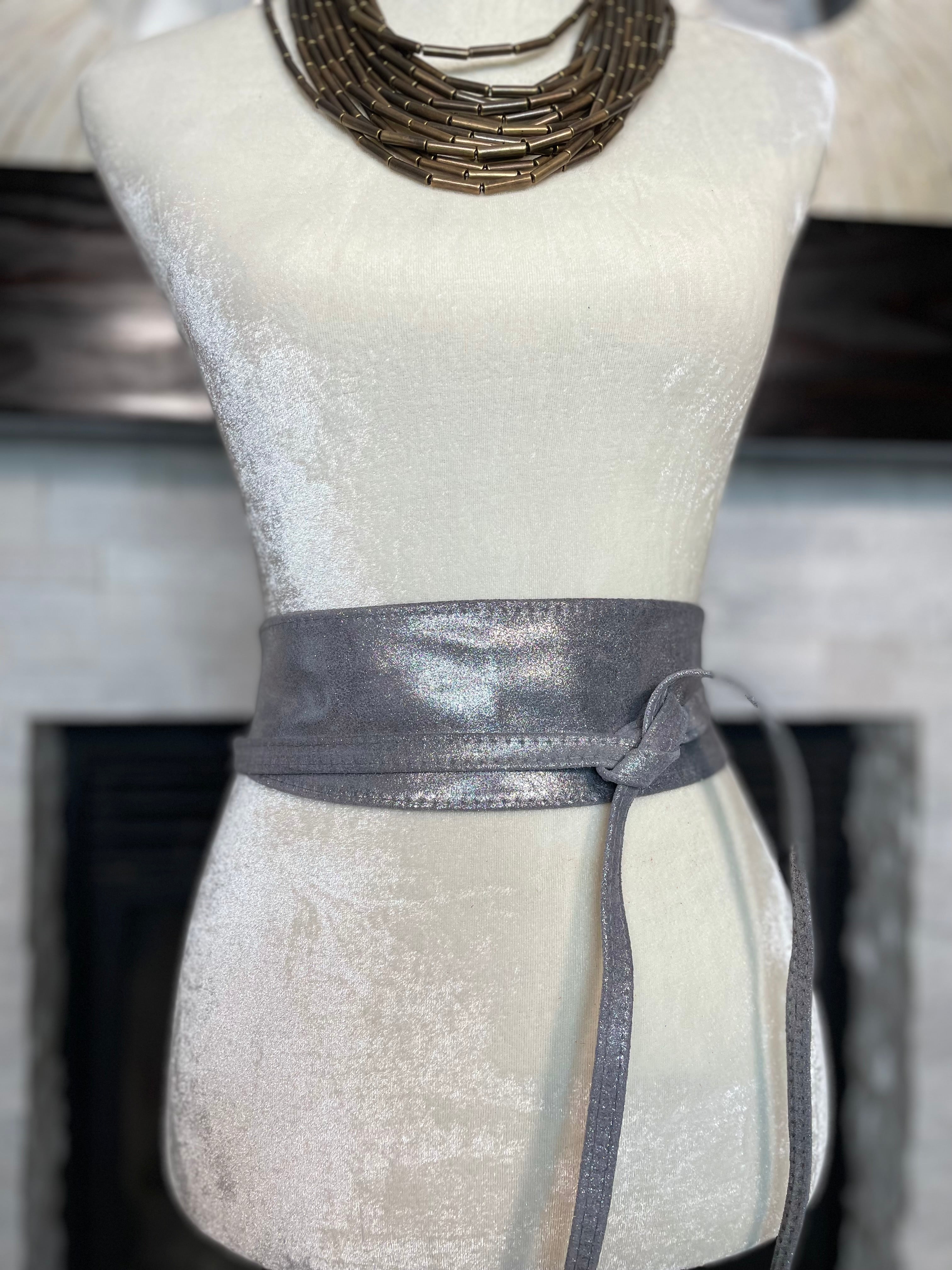 Gold & Silver Leather Belt