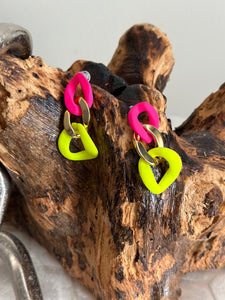 Pink/Yellow Earrings