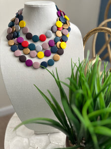 Circle Color Block Necklace