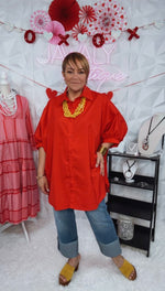 Load image into Gallery viewer, Red Boxy Top/Tunic
