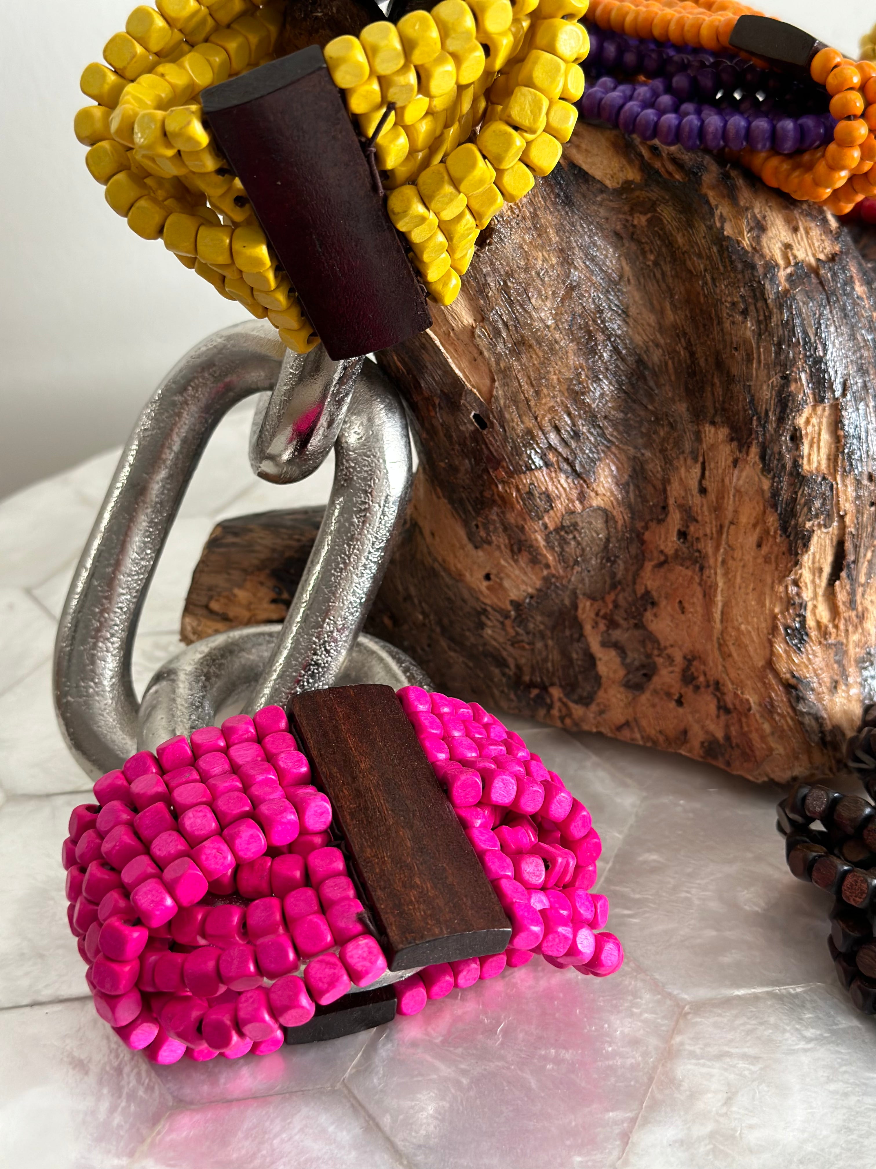 Wood Bead Decor Bangle