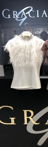 GRACIA Beaded Feather Top