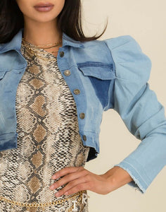 Puff Sleeve Denim Jacket