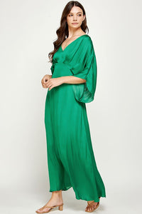 Satin Dolman Maxi Dress