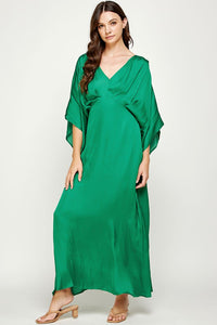 Satin Dolman Maxi Dress