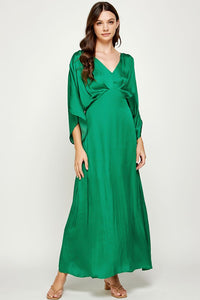 Satin Dolman Maxi Dress