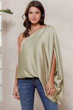 Load image into Gallery viewer, Kimono Top Long  Sleeves and One Shoulder
