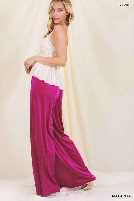 Velvet Wide Leg Pants