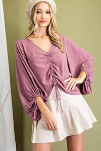 Blouse top puff sleeves