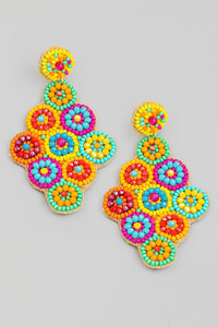 Multi Circle Bead Drop Earrings