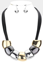 Load image into Gallery viewer, Multi Layered Cord Cluster Necklace
