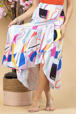 Load image into Gallery viewer, Abstract Print Wrap Skirt
