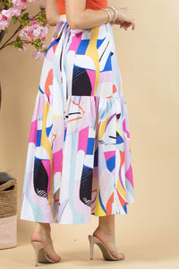 Abstract Print Wrap Skirt