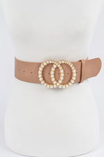 Load image into Gallery viewer, Circle Pearl Buckle Belt
