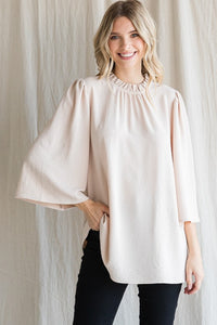 Mockneck Wide Sleeve Top