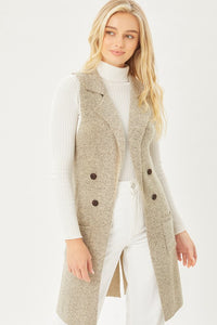 Sleeveless Long Cardigan Vest