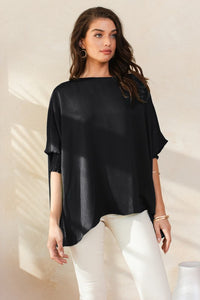 Ember Jacquard Oversized Boatneck Blouse