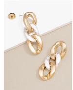 Load image into Gallery viewer, Burnished Curb Chain Drop Earring
