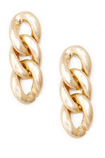 Load image into Gallery viewer, Burnished Curb Chain Drop Earring
