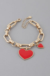 Twin Hearts Charm Bracelet