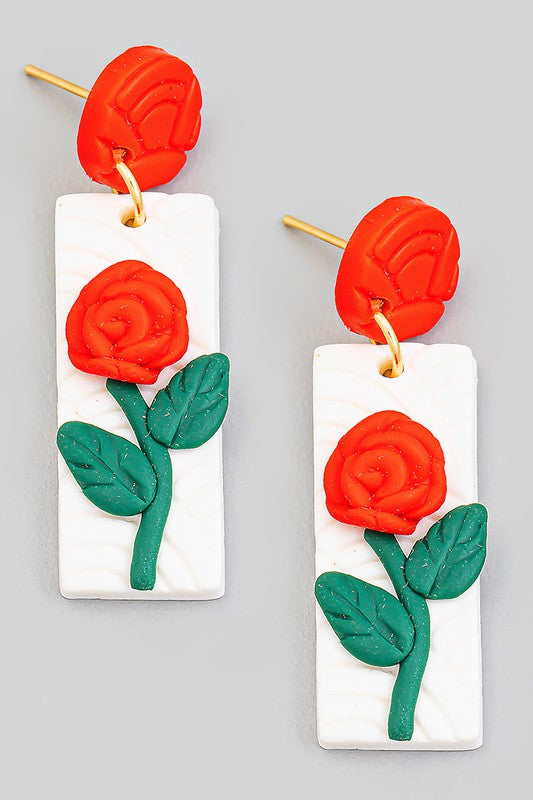 Rose Drop Earrings