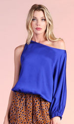 Load image into Gallery viewer, Hammered Satin One Sleeve Top
