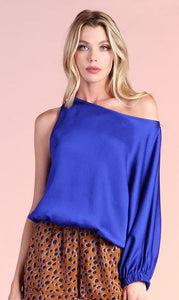 Hammered Satin One Sleeve Top