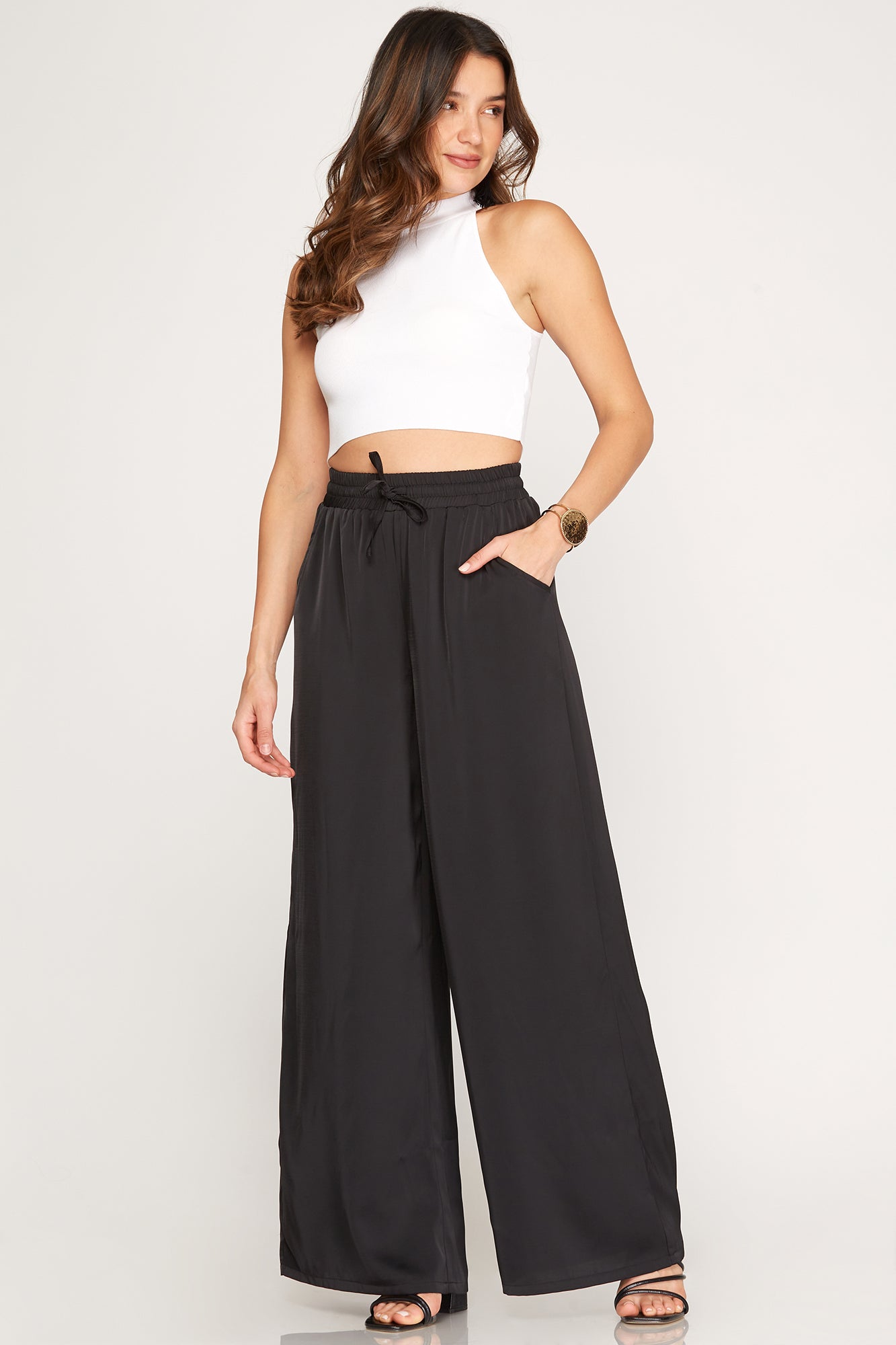 Wide Leg Satin Pants