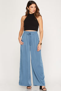 Wide Leg Satin Pants