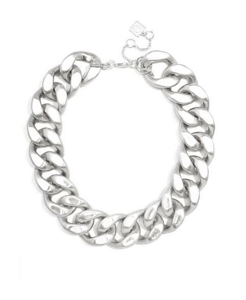 Burnished Large Curb Chain Collar Necklace