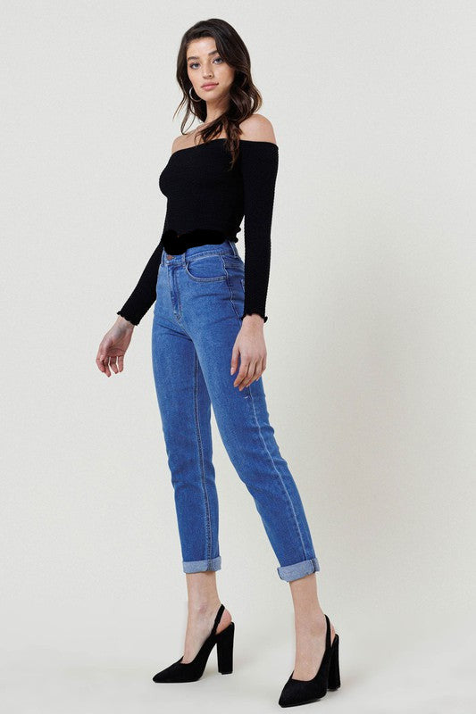 High Waisted Classic Boyfriend Jean