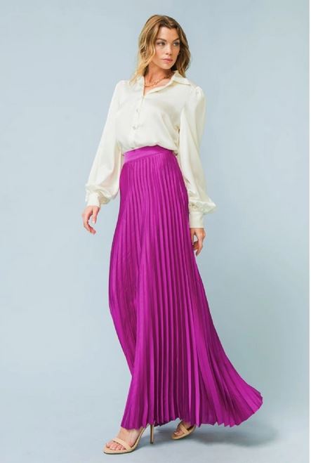 Pleated Maxi Skirt