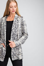 Load image into Gallery viewer, Snake Print Open Front Blazer
