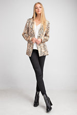 Load image into Gallery viewer, Snake Print Open Front Blazer
