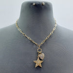 Load image into Gallery viewer, Star &amp; Heart Charms Pendant Necklace
