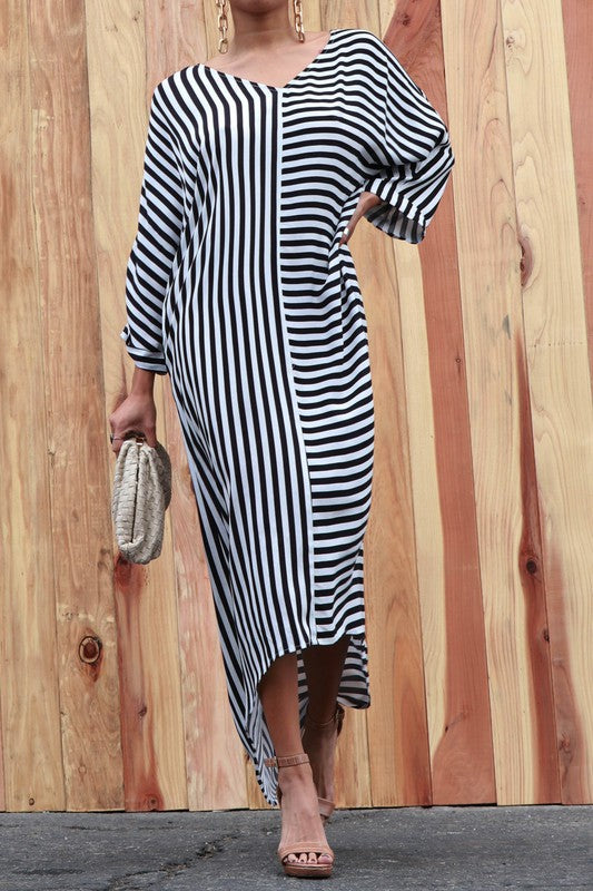 Striped Woven Loose Fit Dress