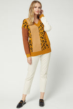 Load image into Gallery viewer, Color Block V-neck Sweater
