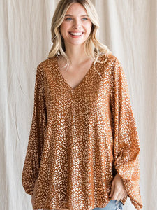 Reflective Leopard Print Top