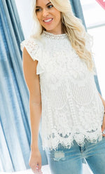 Load image into Gallery viewer, Lace Top In Ivory
