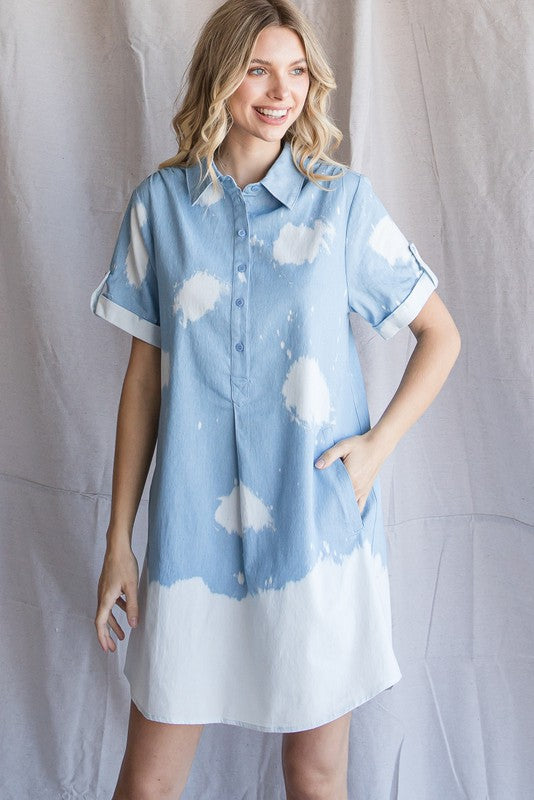 Bleached Denim Dress