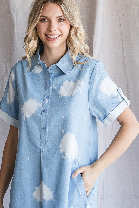 Bleached Denim Dress