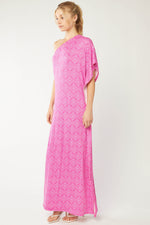 Load image into Gallery viewer, One Shoulder Pink Maxi Dress
