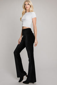 Stretch Ribbed Velvet Flared Pants