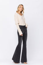 Load image into Gallery viewer, Black Wash Flare Jean
